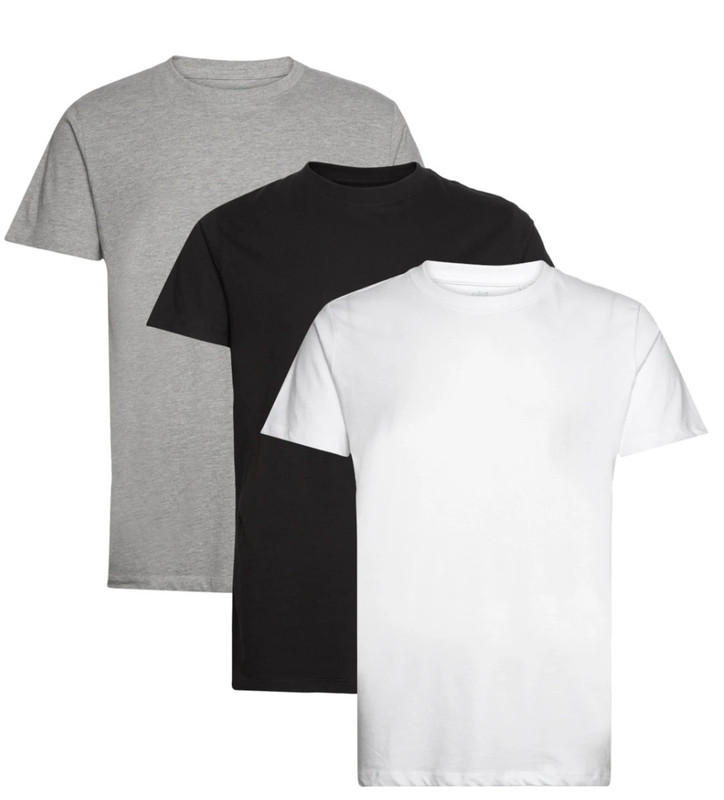 Kronstadt Elon 3-Pack T-Shirt Size 2XL White/Black/Grey Recycled Cotton RRP £40