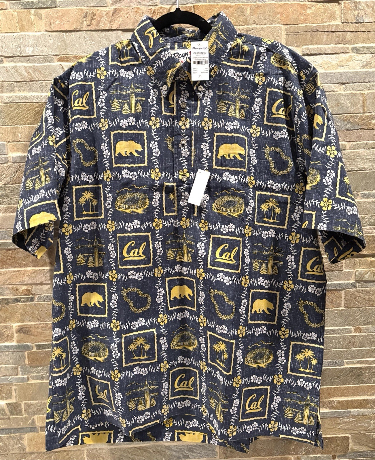Reyn Spooner UC Cal Berkeley Blue Hawaiian Shirt Classic Men’s XL NWT