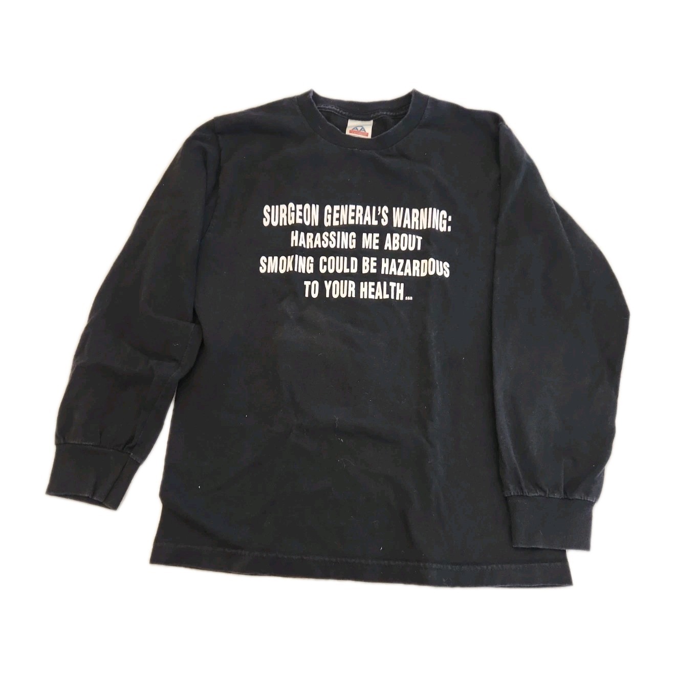 Vintage Anti Smoking T Shirt Surgeon General Warning Graphic Black Humor Small gallery