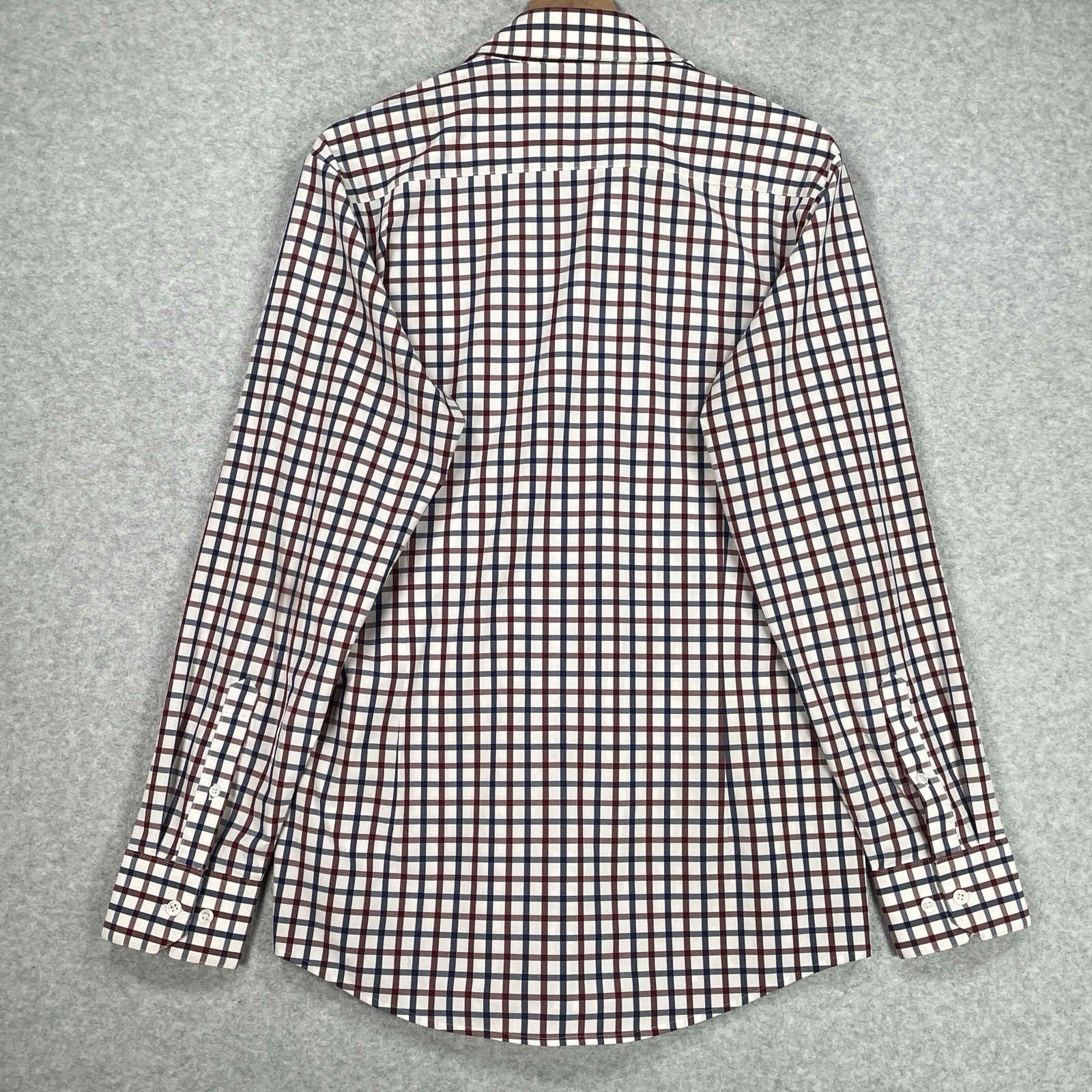 Mizzen Main Shirt M Trim Fit White Check Stretch Performance Long Sleeve Button gallery