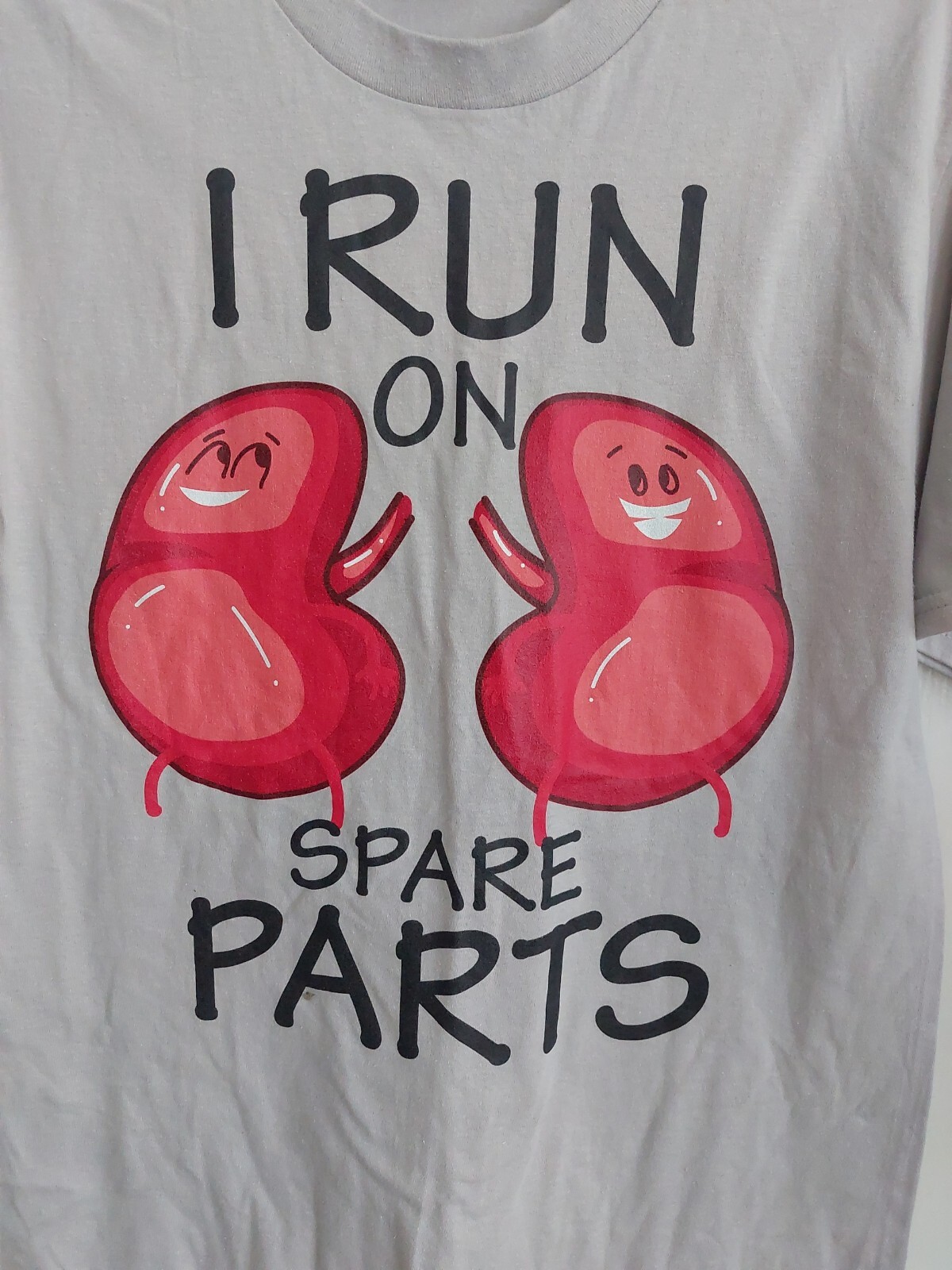 Port & Company I Run On Spare Parts Kidney Transplant T Shirt Uk S Mens Grey gallery