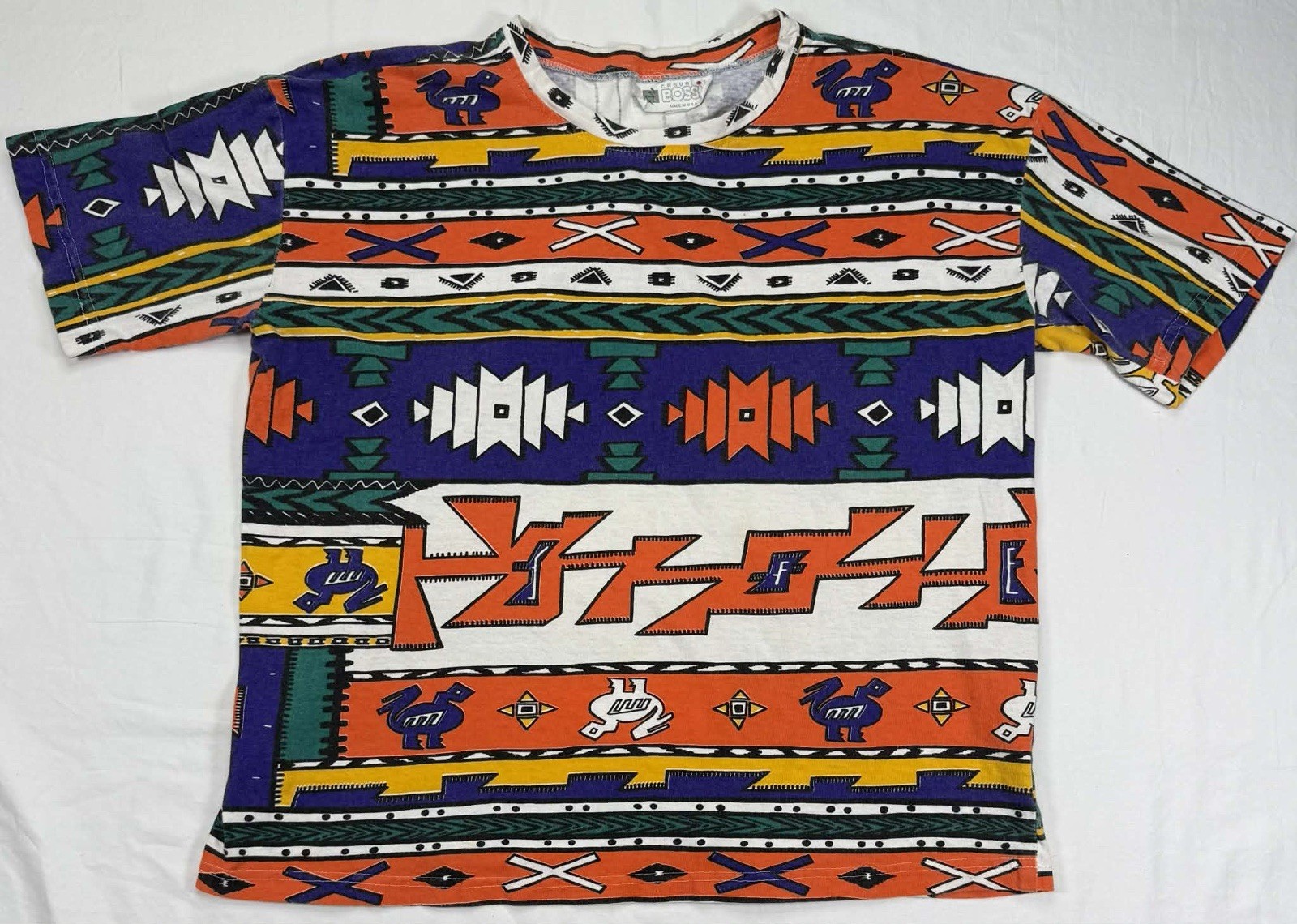 Vtg 90's Southwestern T Shirt Tribal Streetwear All Over Print Rare USA Made gallery