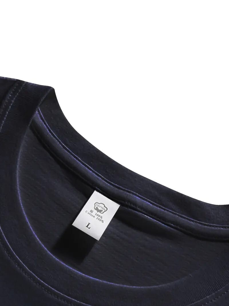 Men's Classic Solid Plain Cotton Round Hem Scallop Essentials Tshirt S-2XL gallery