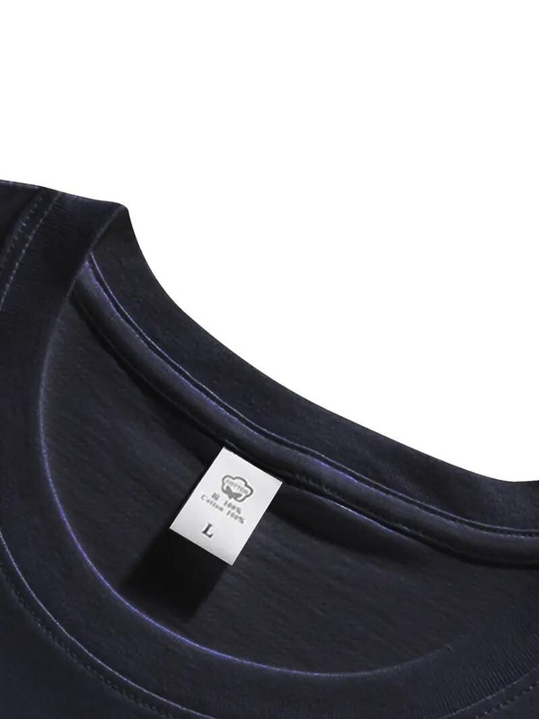 Men's Classic Solid Plain Cotton Round Hem Scallop Essentials Tshirt S-2XL gallery