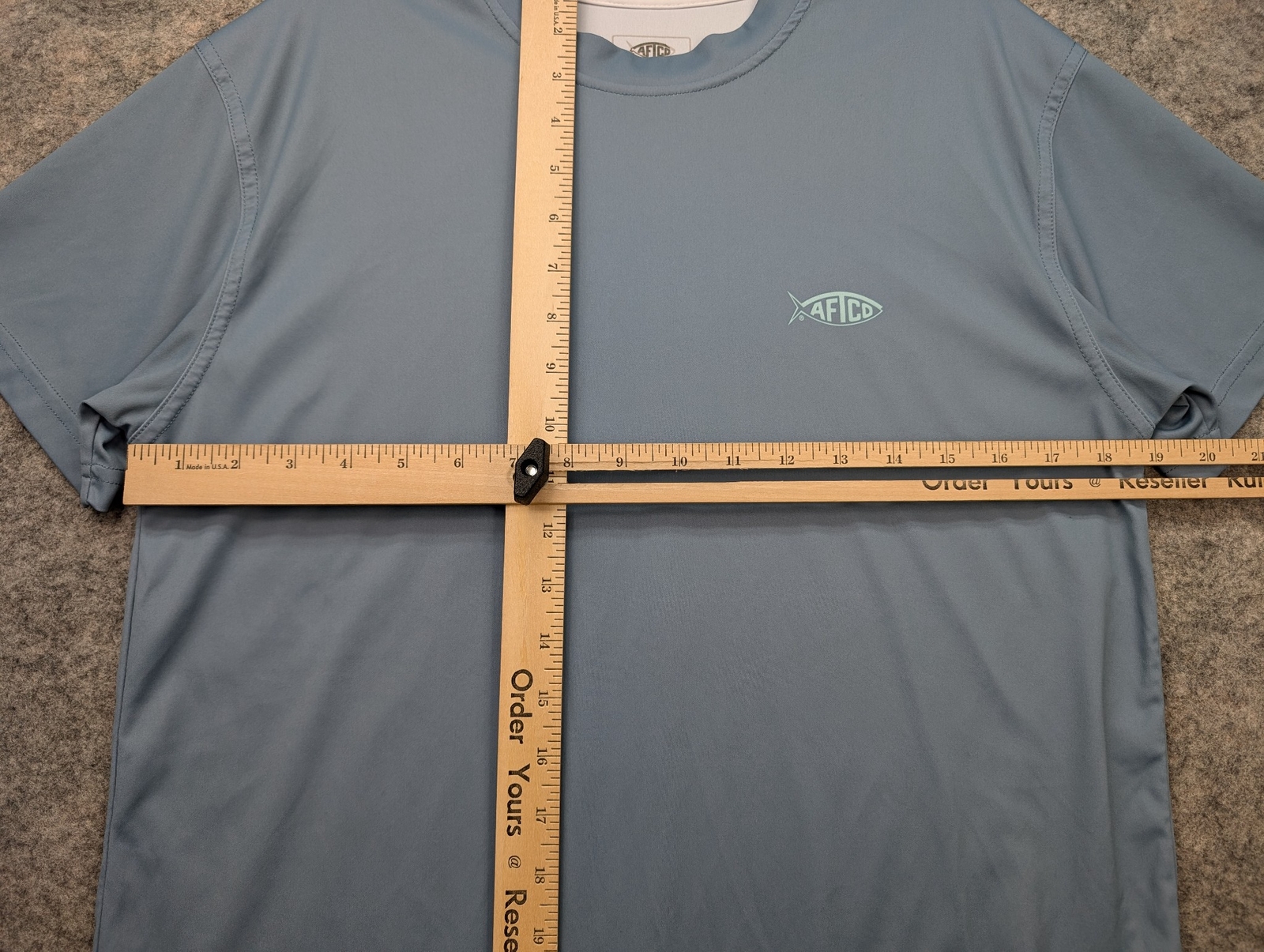 AFTCO Shirt Mens Small Gray Short Sleeve Stretch Performance Fishing gallery