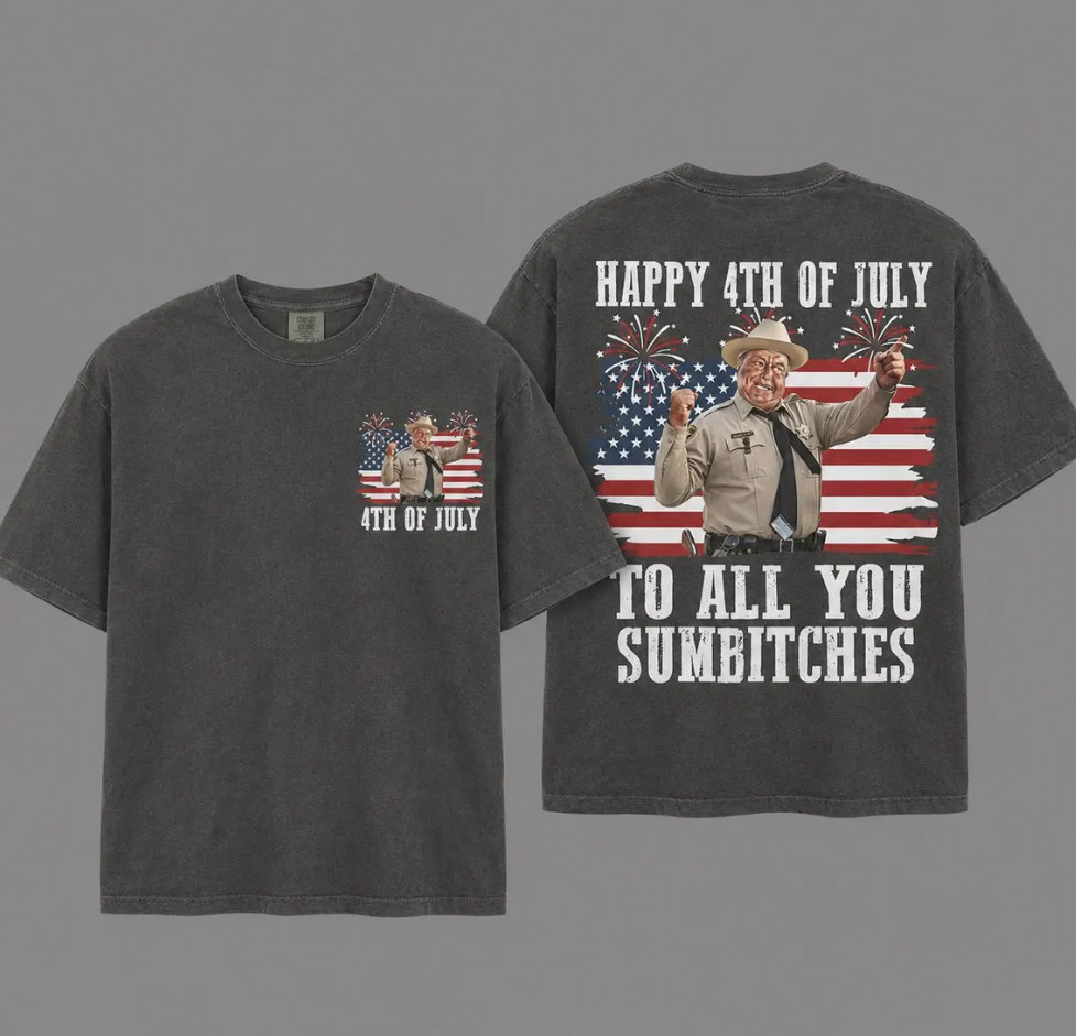 Happy 4th of July Patriotic Sheriff T-Shirt American Flag Fireworks Tee gallery