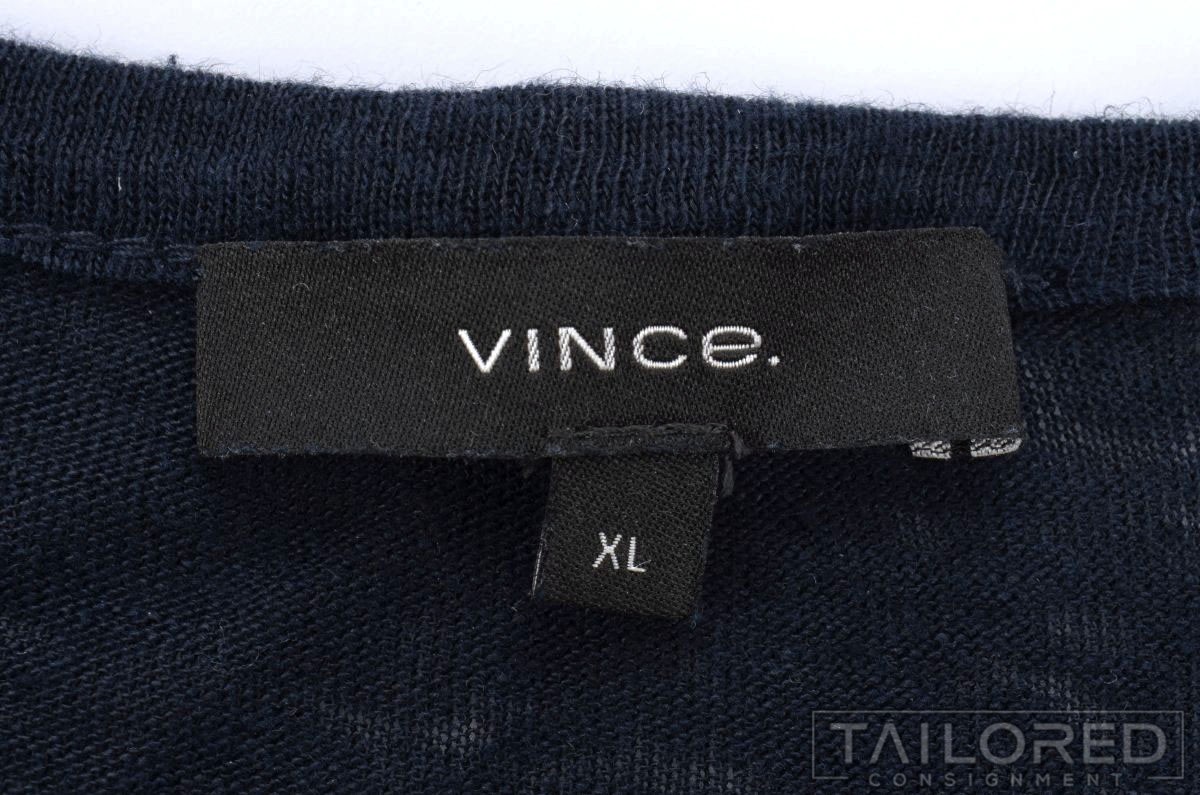 VINCE Solid Blue 100% LINEN Mens Luxury Mens T-Shirt - XL gallery