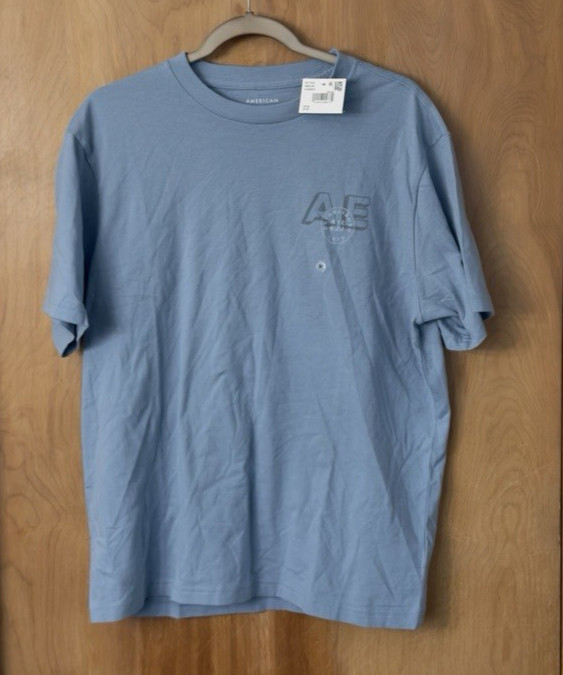 American Eagle Men’s Logo Graphic Super Soft Relaxed T-Shirt Tee Sz M NWT Blue