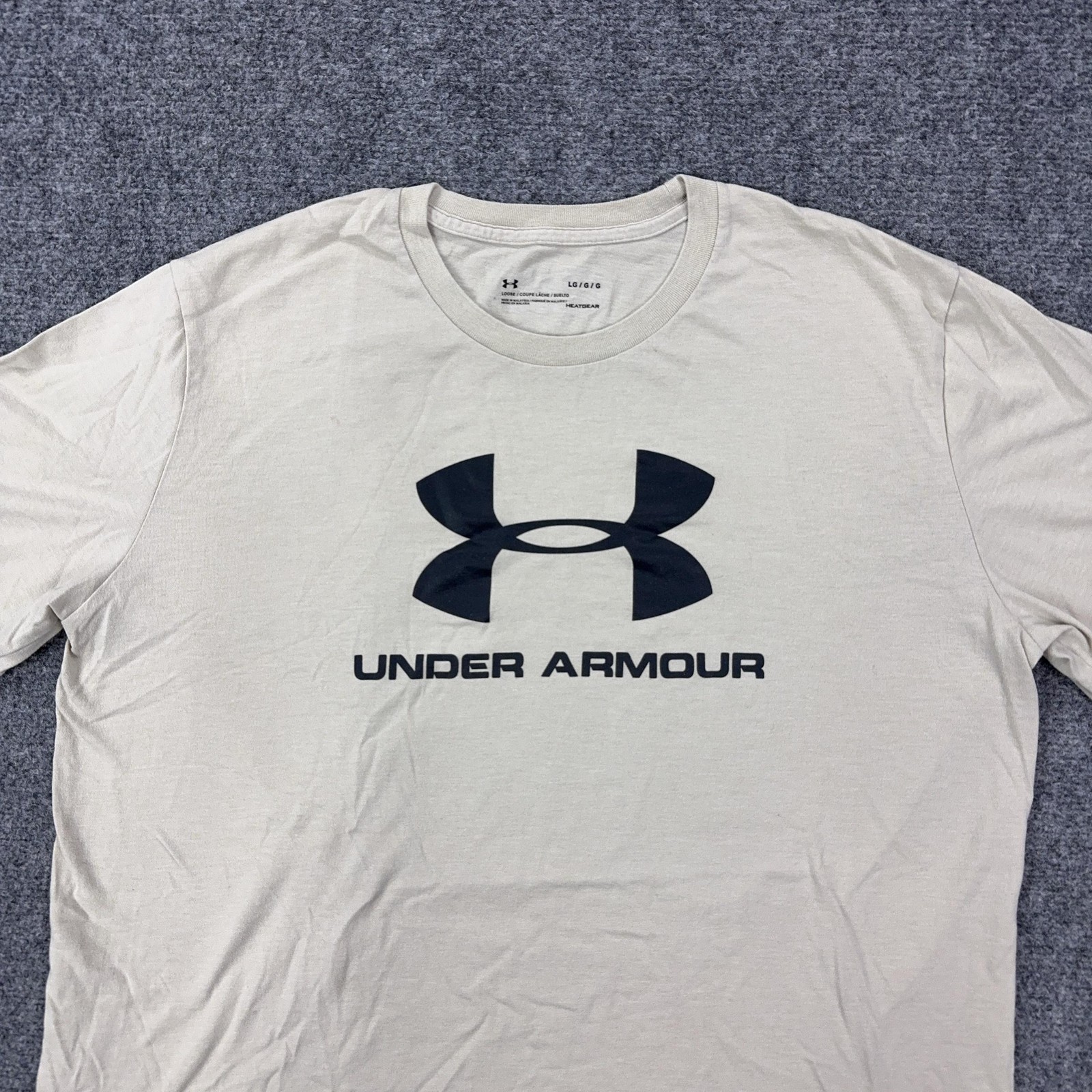 Under Armour Shirt Mens Large White Big Logo HeatGear Tee Tagless Athletic gallery