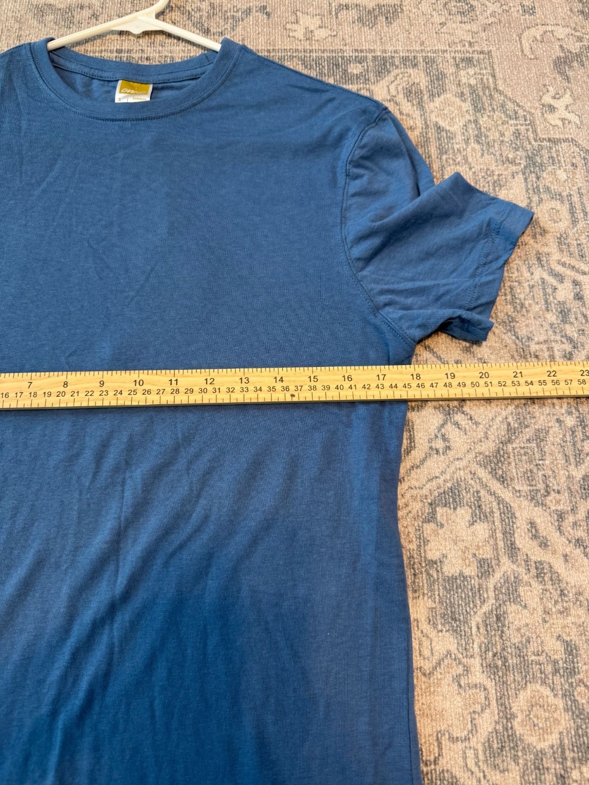 ONNO Men's Organic Cotton Bamboo Short Sleeve Shirt Small Blue Casual Outdoors gallery
