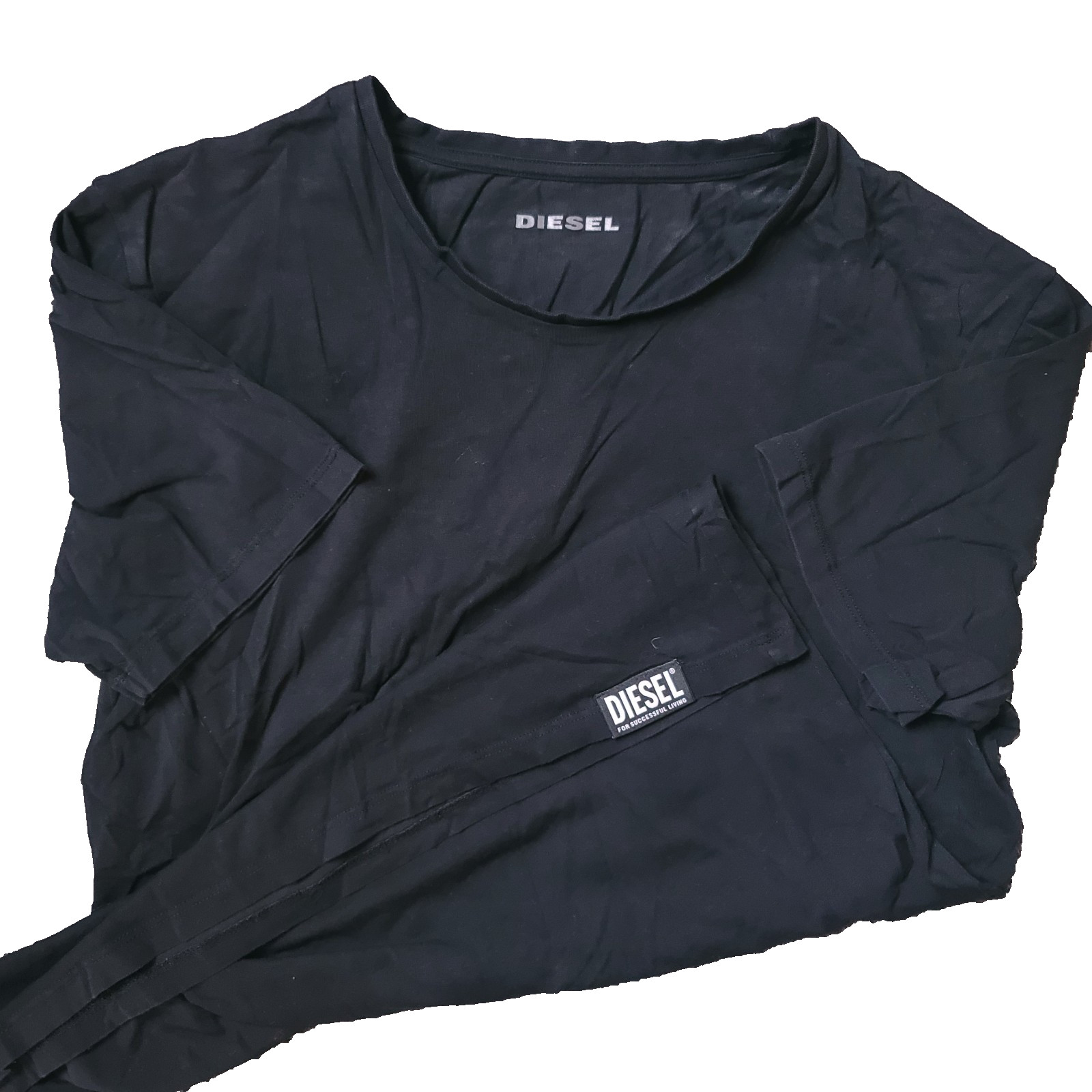 Diesel T Shirt Mens M Medium Short Sleeve Black Crewneck Cotton Spandex