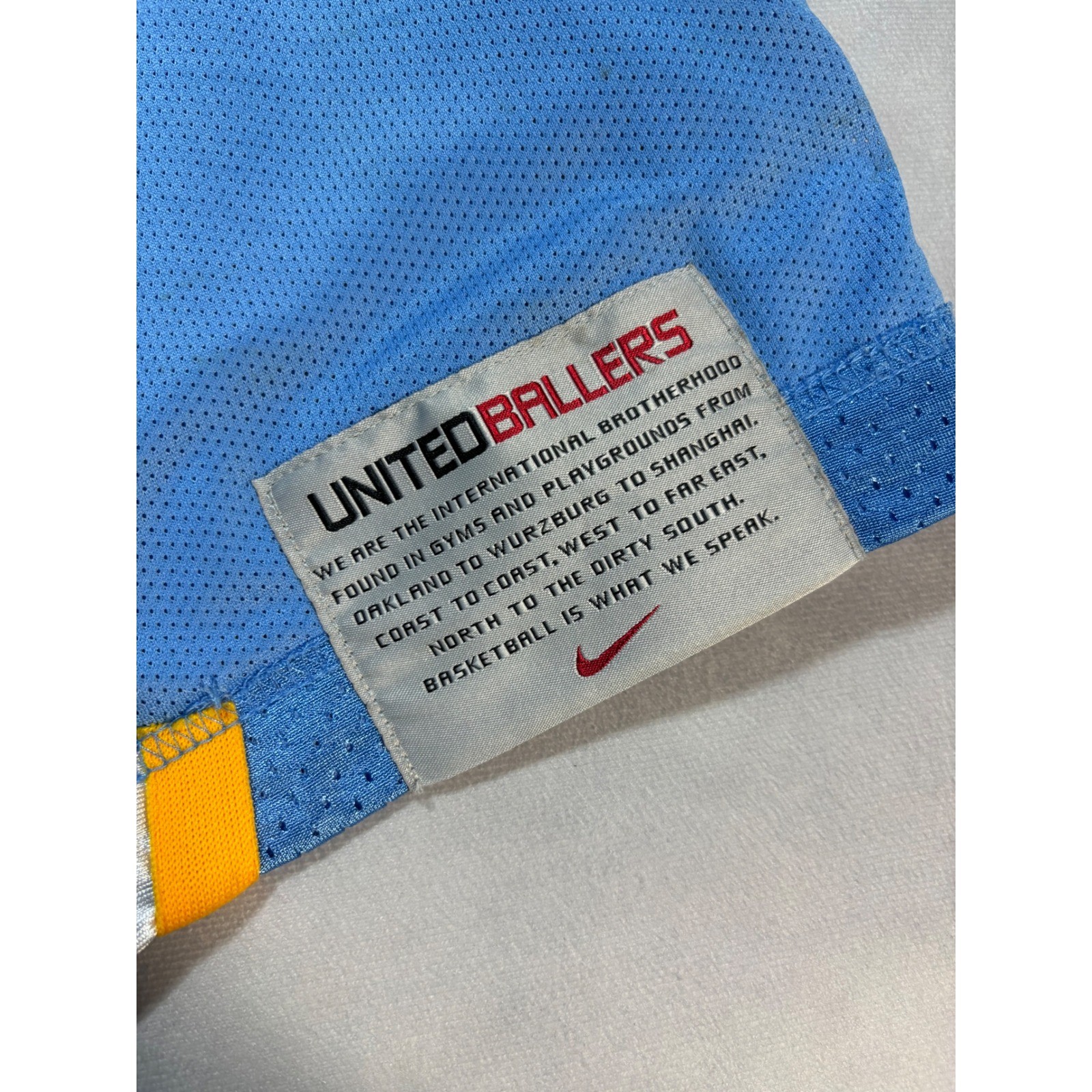Vintage Nike United Ballers Warm Up Jersey Med Blue Ginobili Shooting Shirt Y2K gallery