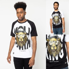 Victorious Men’s Casual Raglan Cool Lion King Graphic T-Shirt TS7386