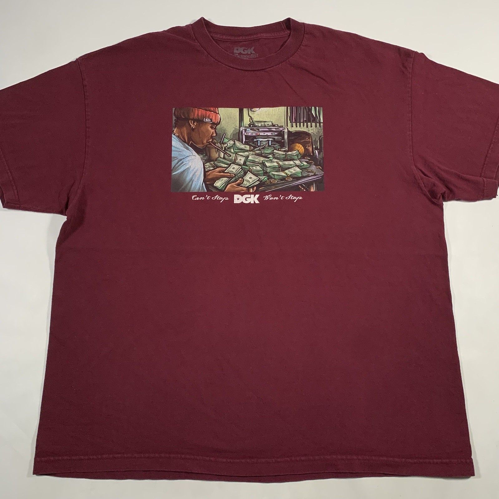 DGK Cant Stop Wont Stop T-Shirt Mens 2XL Cash Money Skateboard gallery