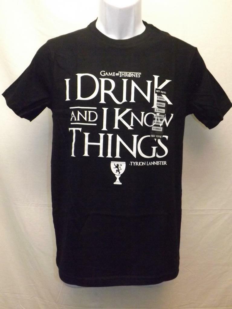 Game of Thrones GOT "I Drink & I Know Things" Mens XS-S-M-L-XL Licensed Shirt gallery