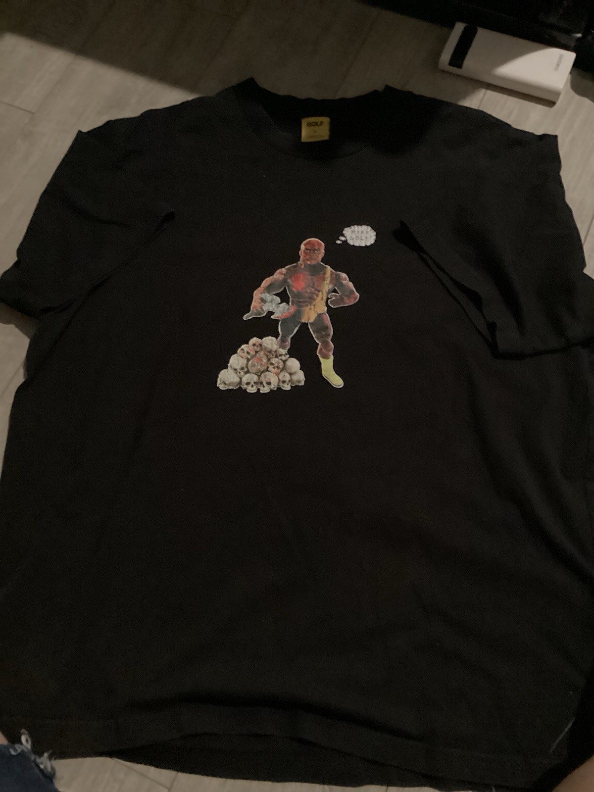 GOLF Wang Black Cotton Short Sleeve Crew Neck Wrestler Skulls Graphic T-Shirt gallery