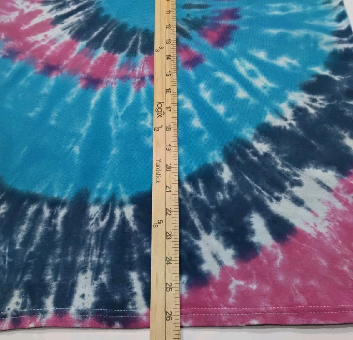 New Tie Dye Men's T-Shirt Pink Blue Adult Small Multicolor Summer Spiral gallery