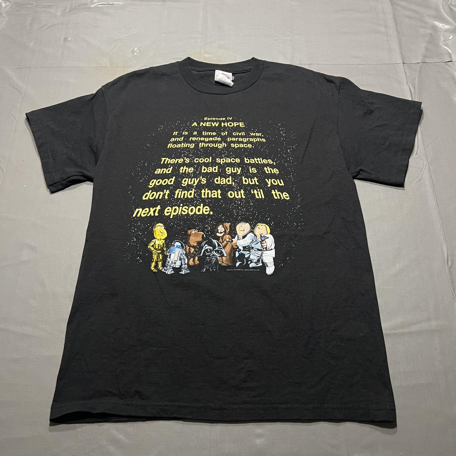 Delta Pro Weight Shirt Mens Medium Black Family Guy Star Wars Parody Graphic