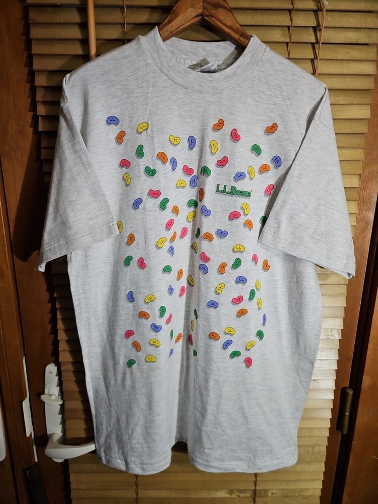 True Vintage 90s Single Stitch LL Bean LL Beans Jelly Beans Tee T Shirt L Funny