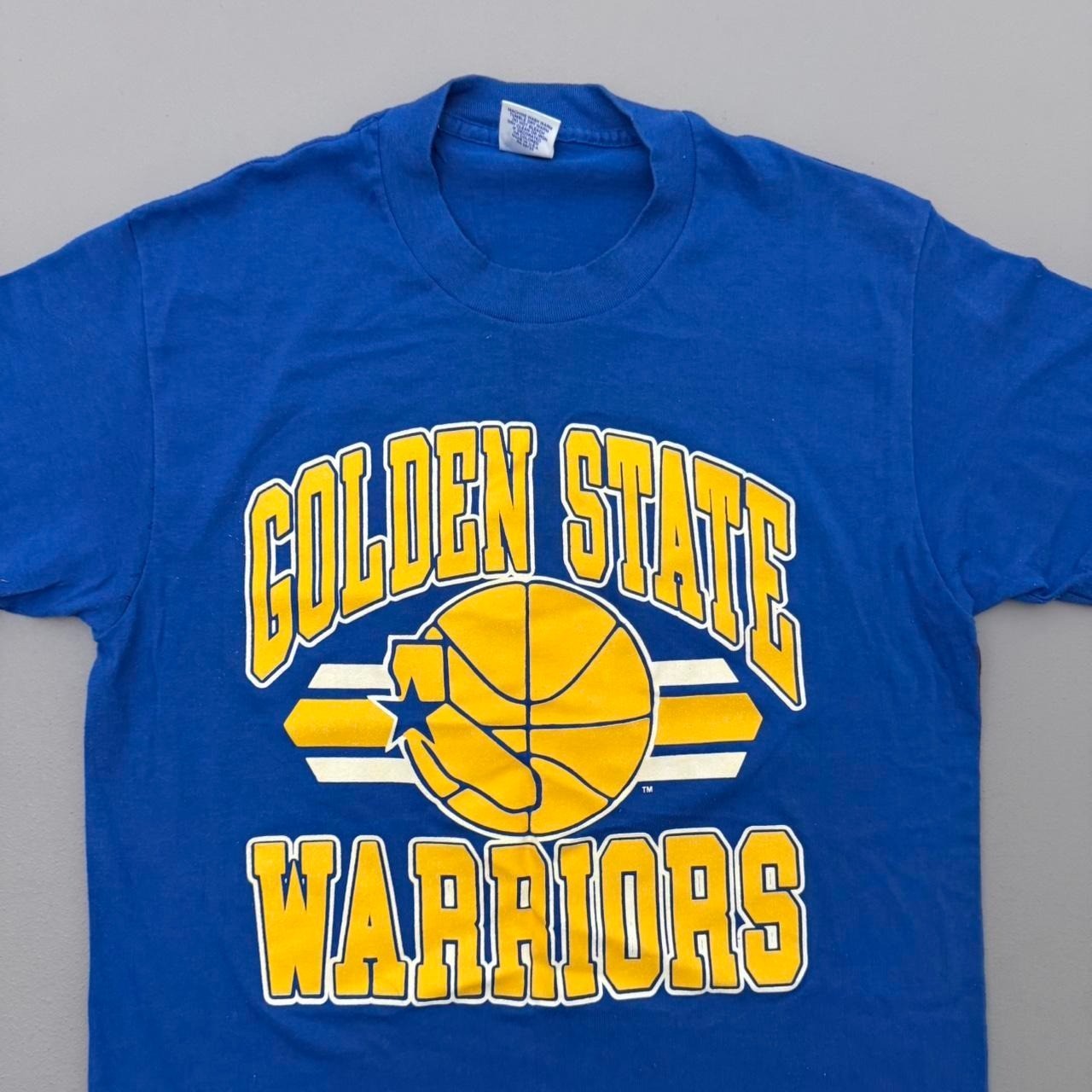 Vintage 80s Goldenstate Warriors Shirt Blue Single Stitch Polycotton Size Medium gallery