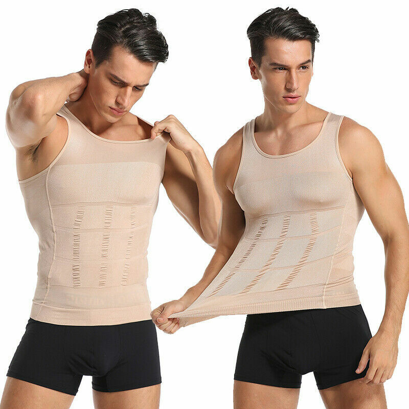 Men Cooling Gynecomastia T-shirt Posture Corrector Vest Compression Shaping Top gallery