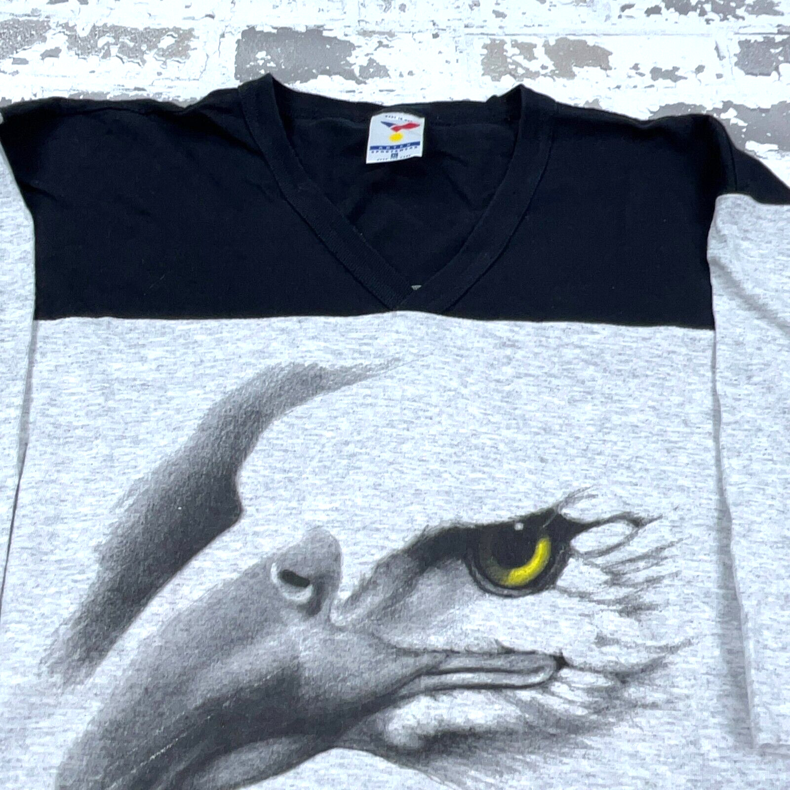Vintage Nature Shirt Men XL Gray Black Tee USA Single Stitch 90s Biker Eagle gallery