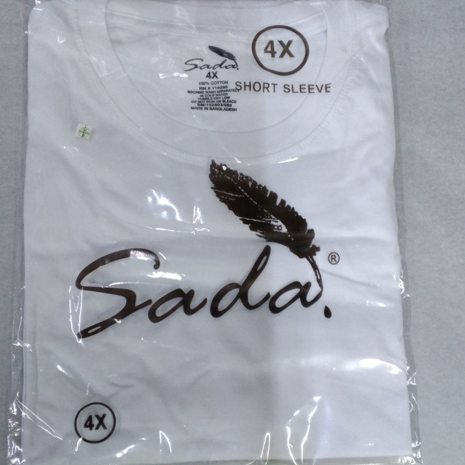 Sada Men's White 4X Cotton Knit T-Shirt Short Sleeve Crew Neck gallery