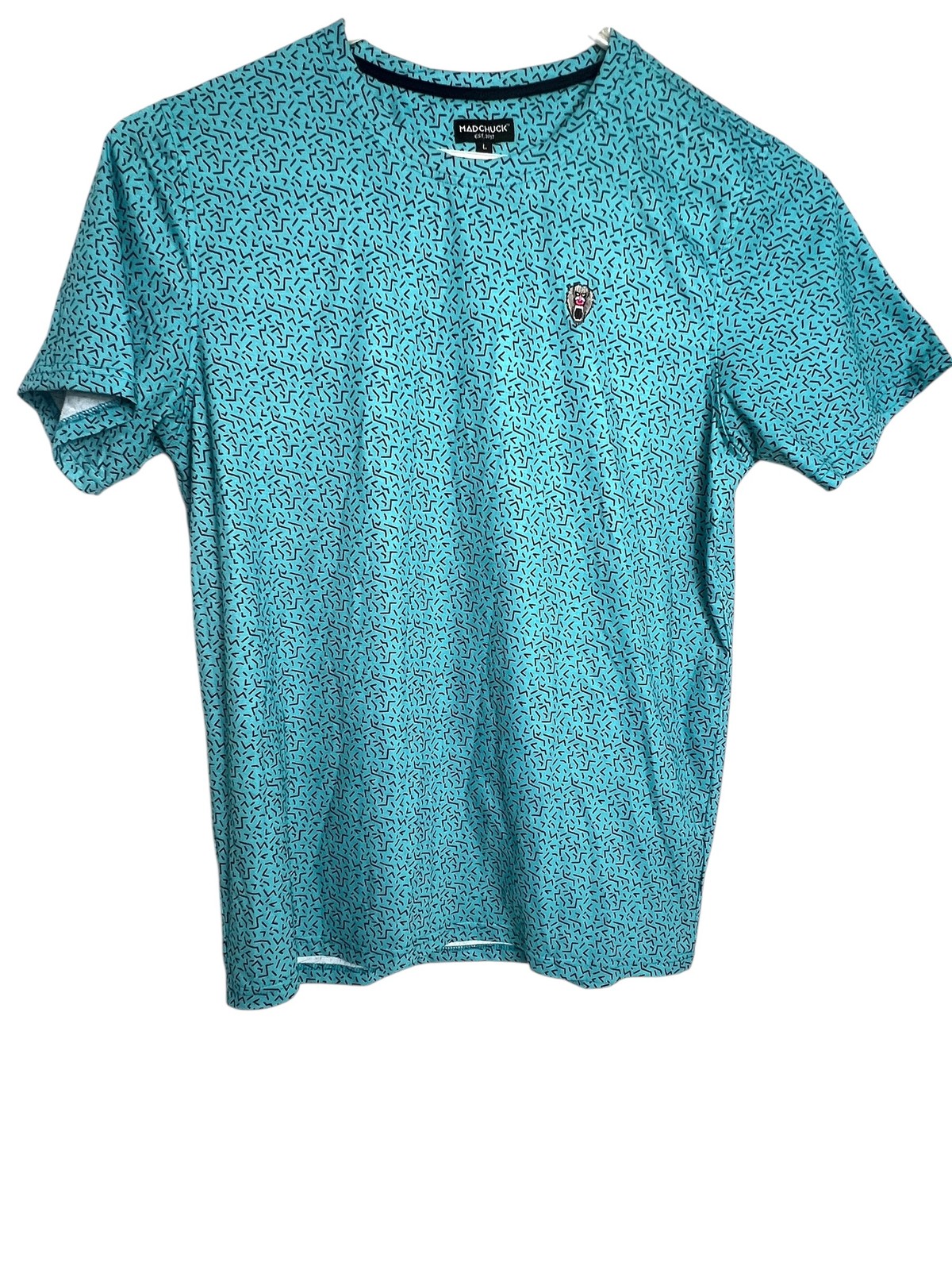 MadChuck Shirt Mens Large Baboon Head Embroidered Modal Stretch Patterned Tee gallery