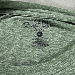 Salt Life Mens “The Ocean is Calling” Size 2XL t-Shirt Green Gray Nubbie