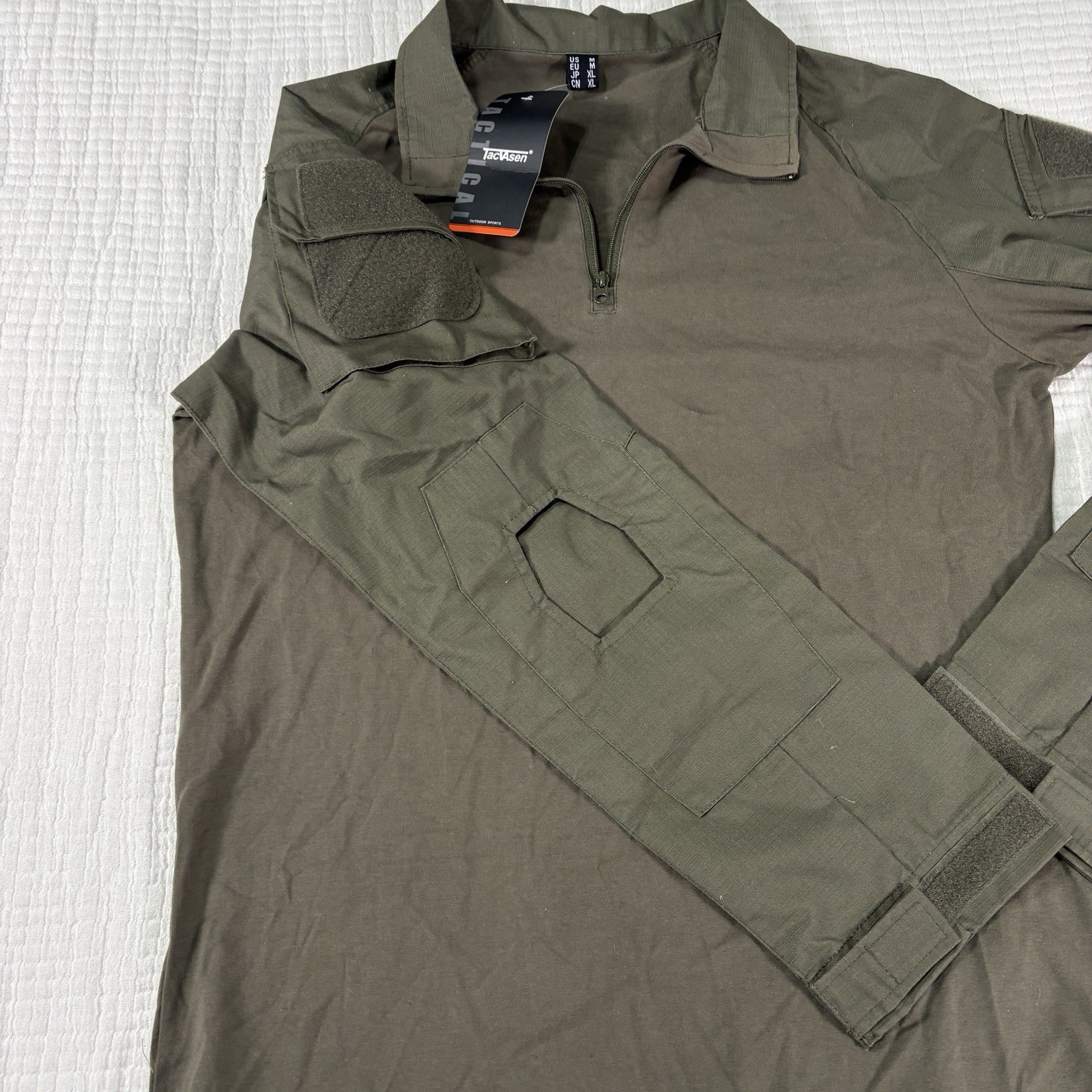 NEW Tacvasen Tactical Shirt Mens Medium Brown Rip Stop Hiking Hunting Combat gallery