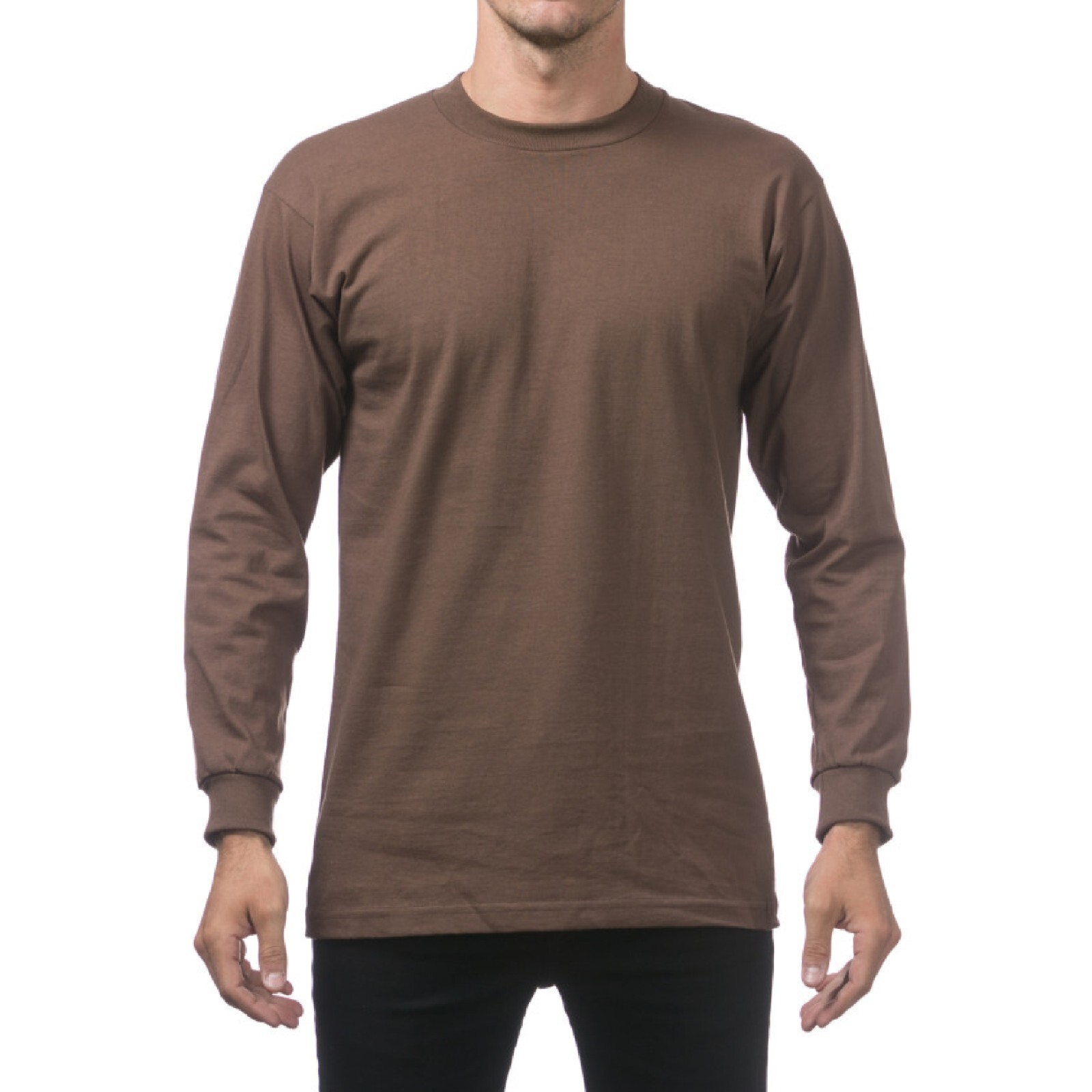 PROCLUB MENS HEAVYWEIGHT LONG SLEEVE T SHIRTS PRO CLUB CASUAL COTTON TEE SHIRT gallery