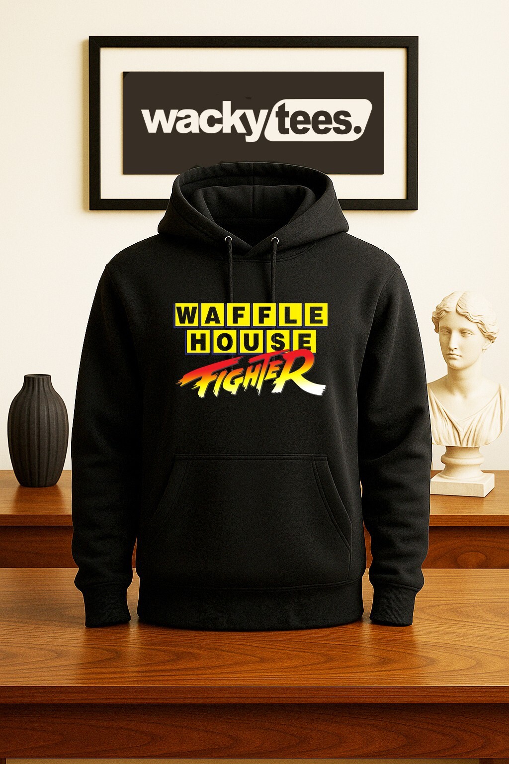 Waffle House Fighter Funny Fight Crew Graphic Tee Shirt gallery