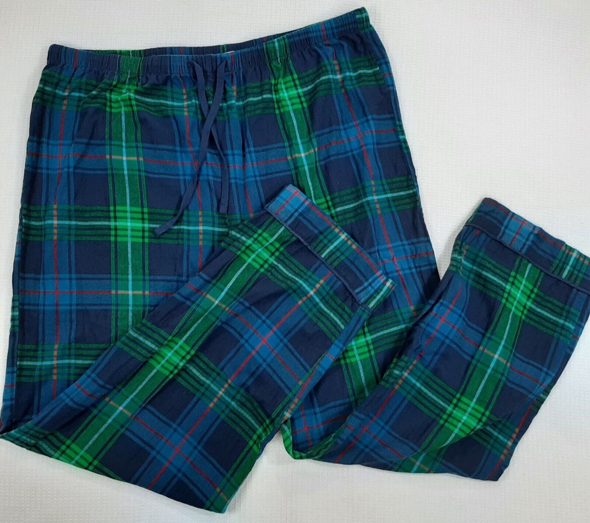 Wondershop Mens Plus Size 4XL PAJAMA SET Pants & Shirt Green/Blue Plaid gallery