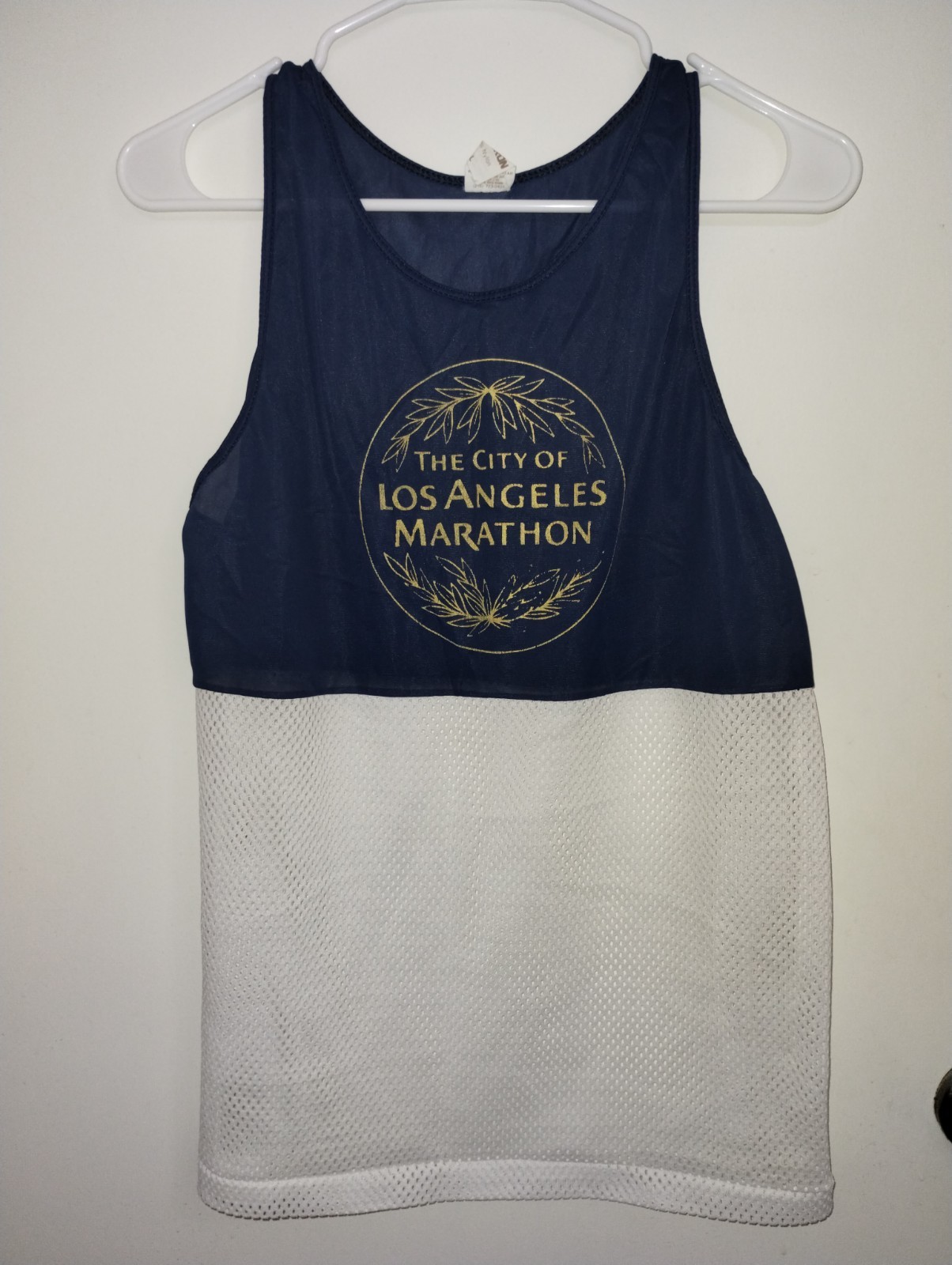 The City Of Los Angeles Marathon Blue White Vintage Jersey Tank Size Large gallery