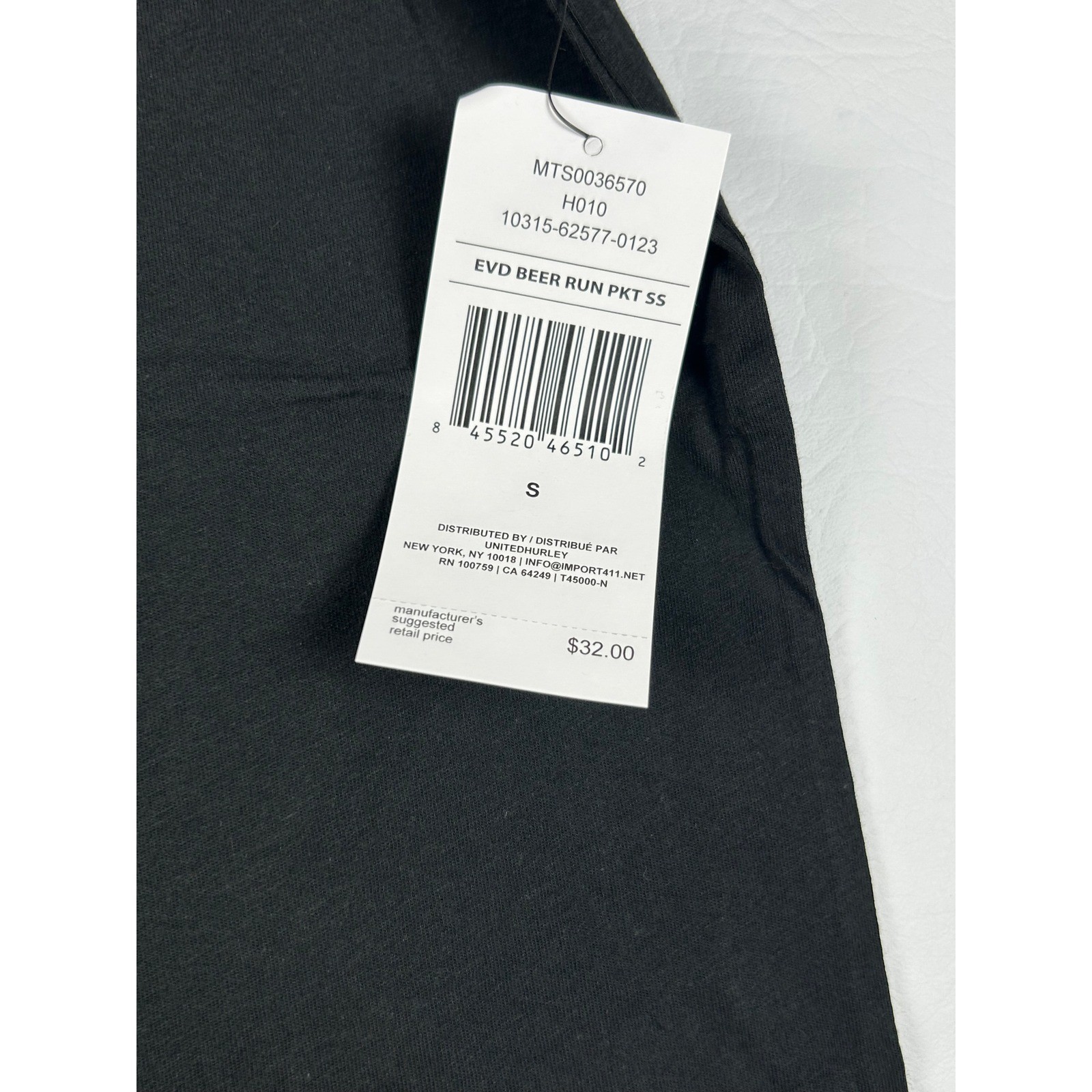 NWT Hurley Mens Everyday Pocket Tee Small Black Cotton Casual Streetwear Shirt gallery