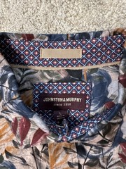 Johnston & Murphy Printed Floral Men’s Shirt Navy Watercolor Long Sleeve Size L
