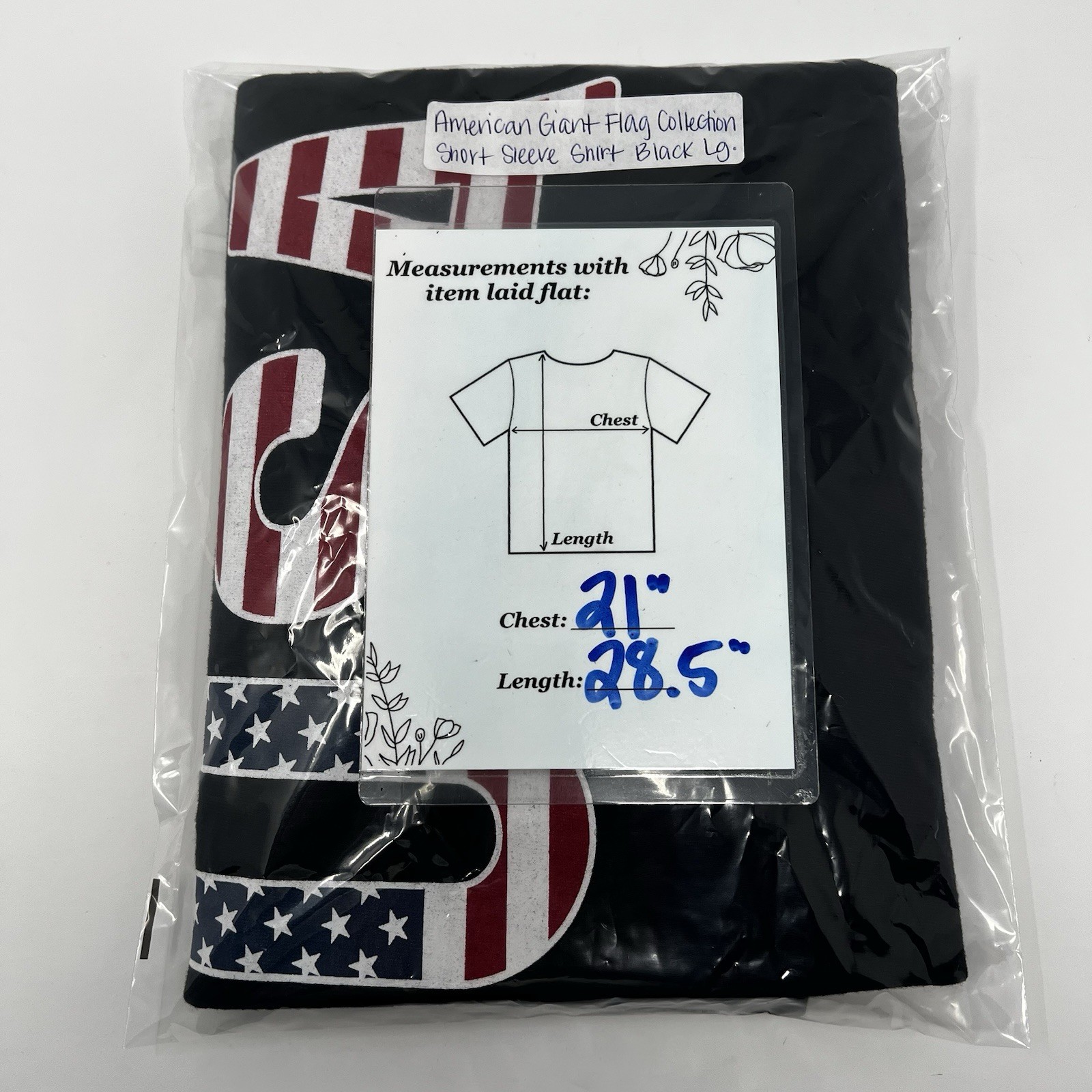 American Giant Flag Collection Shirt Short Sleeve USA American Made Black Large gallery