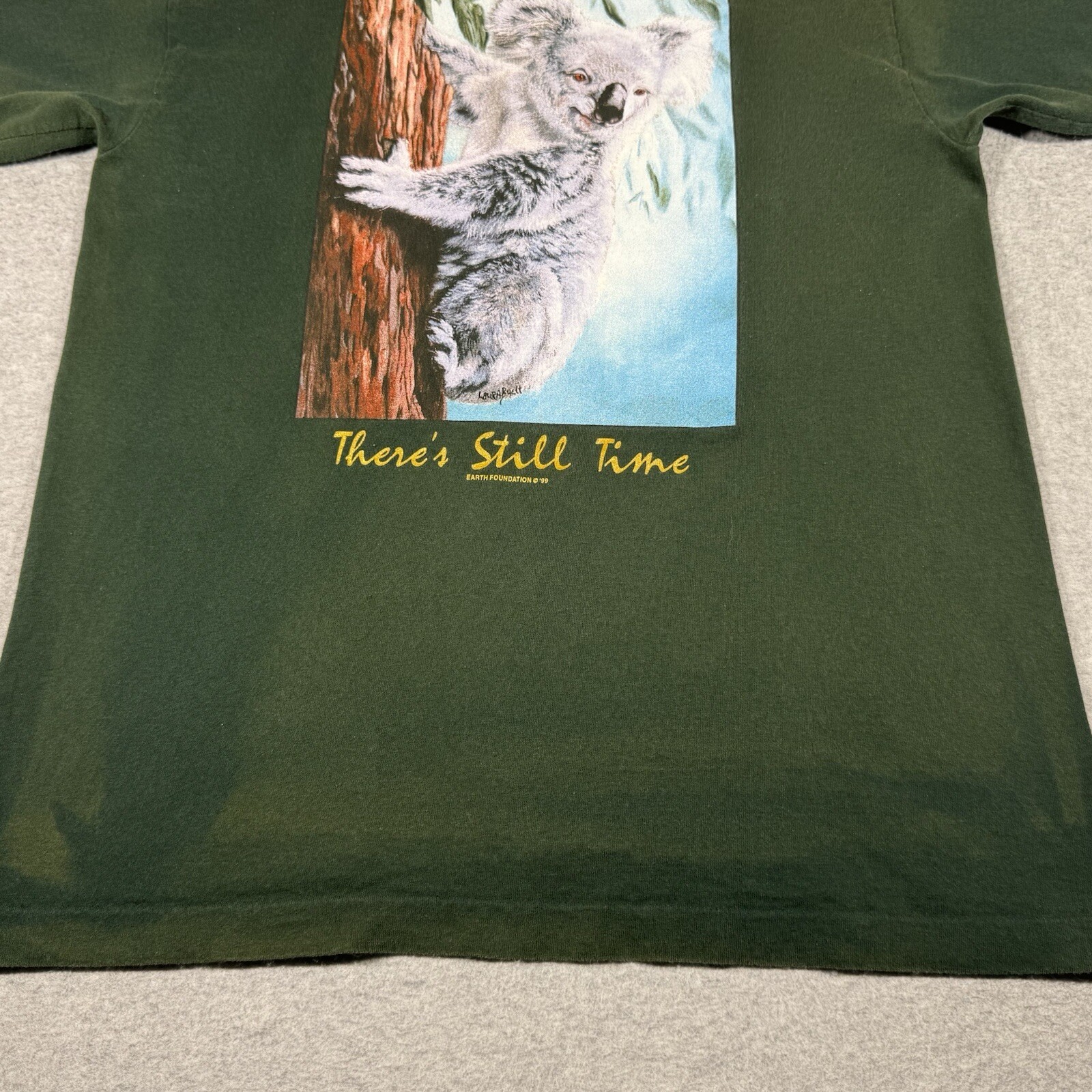 Vintage Koala Bear Shirt Adult Large Green Faded Single Stitch Forest Nature Men gallery