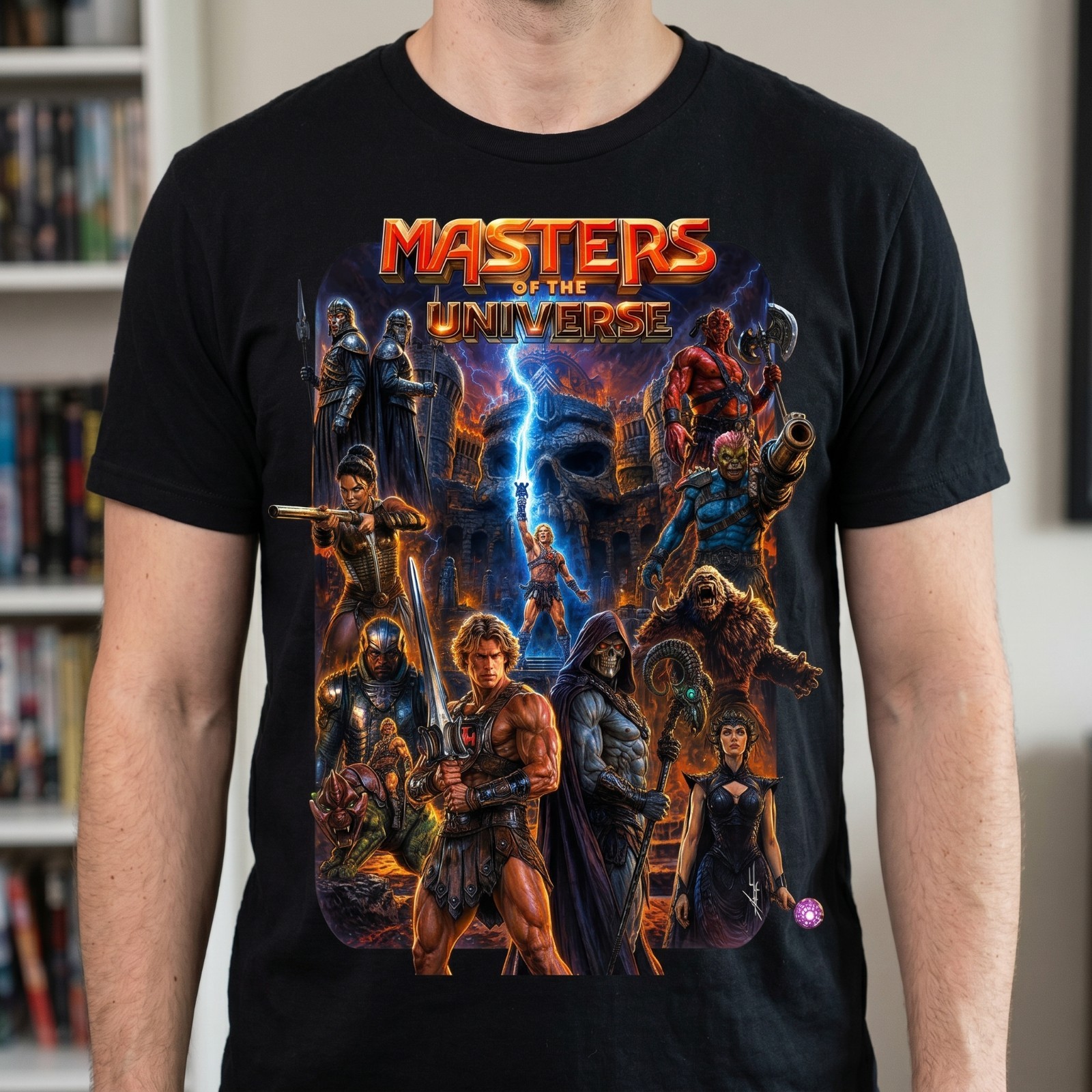 Masters Of The Universe T-Shirt He-Man and Skeletor Castle Grayskull Graphic Tee gallery