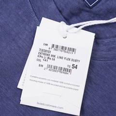 Fedeli Slim-Fit Night Blue Lightweight Stretch Linen T-Shirt XL (Eu 54) NWT Tee