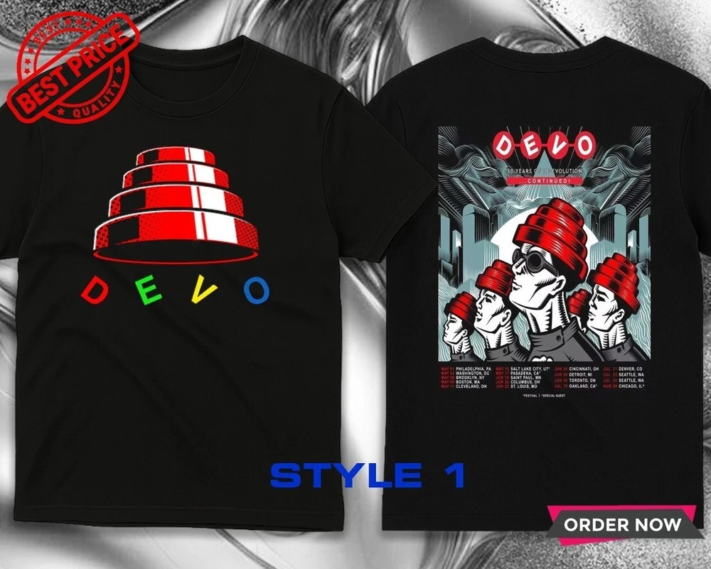 2 Sides DEVO 2025 North American Tour T-Shirt Black Cotton S-5XL IA601