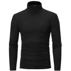 Mens Turtleneck Basic Pullover Long Sleeve Jumper Top Casual Slim Fit T-Shirt
