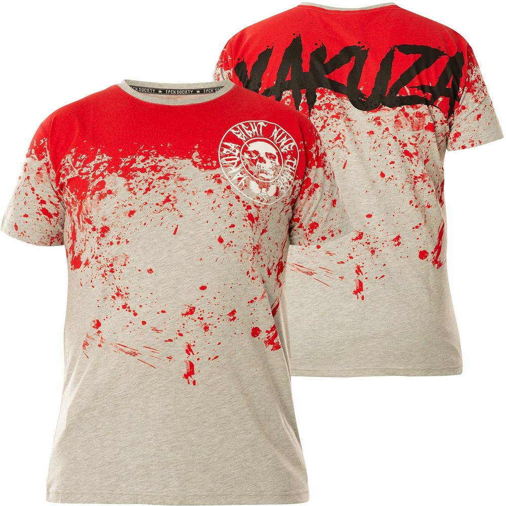 YAKUZA T-Shirt Splash All Over TSB-23043 Red/Grey Tees