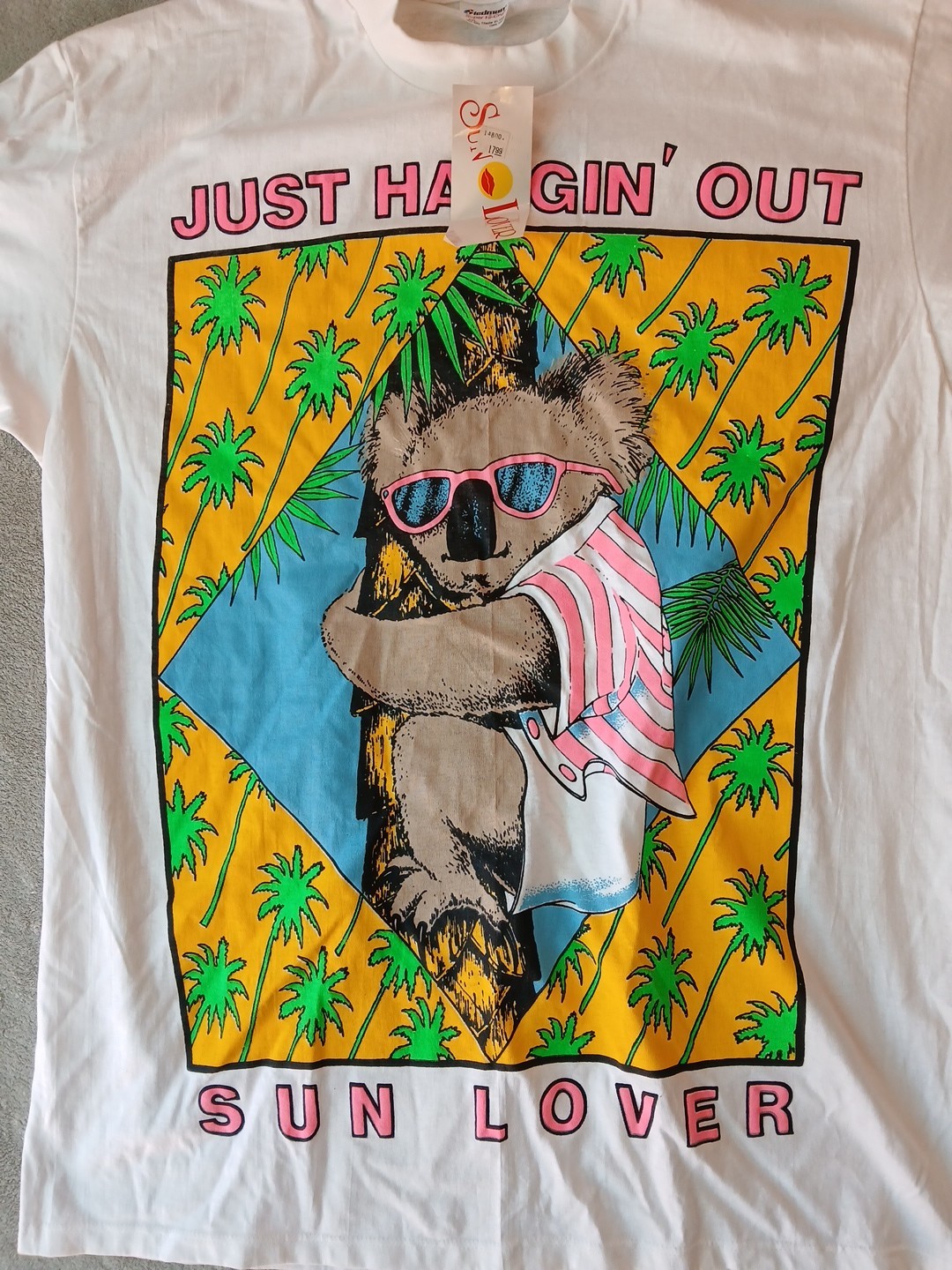 Vintage NOS Puffy Tshirt Koala Bear Florida Single Stitch 1990s gallery