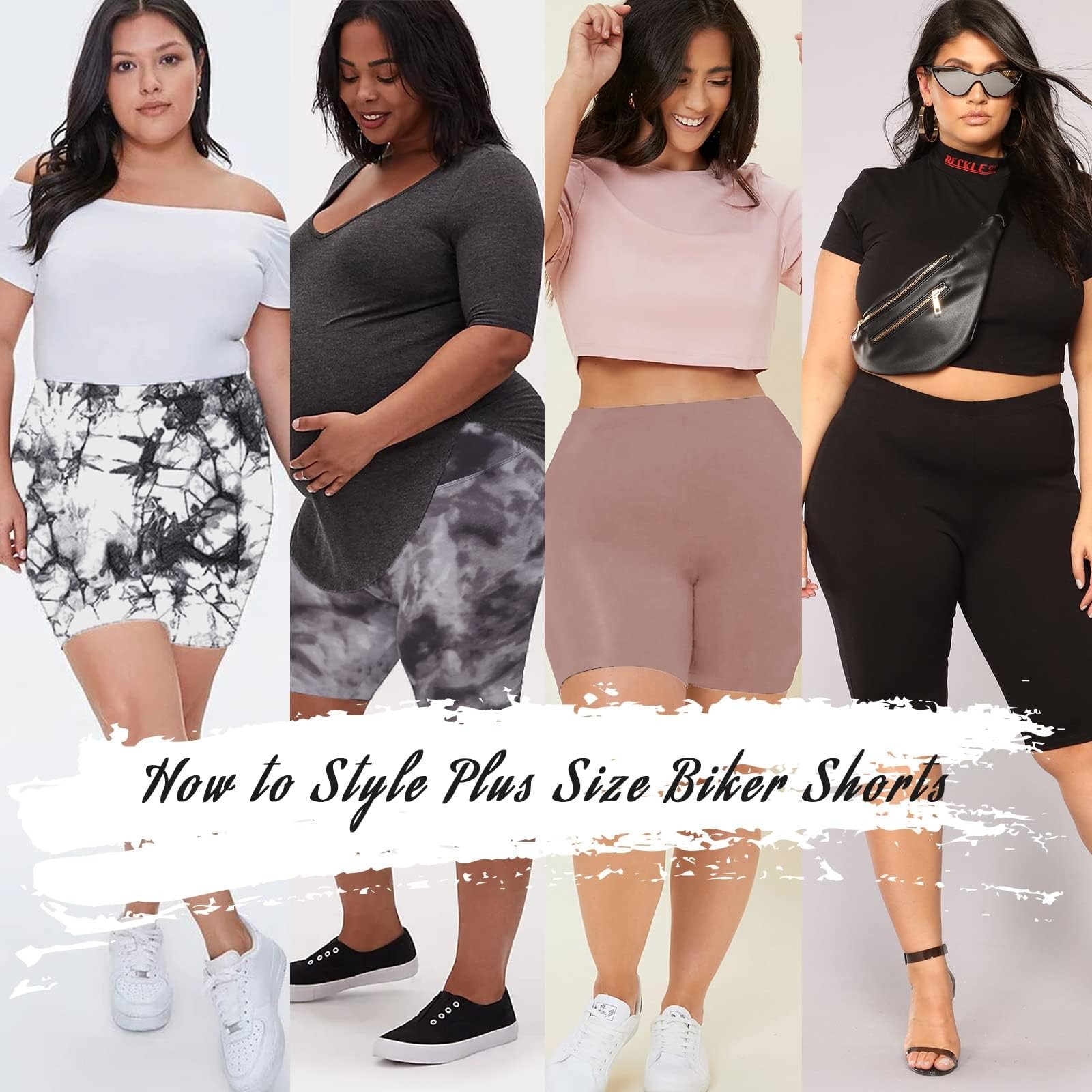 3 Pack Plus Size 8in Biker Shorts for Women - High Waisted Black Maternity Yo... gallery
