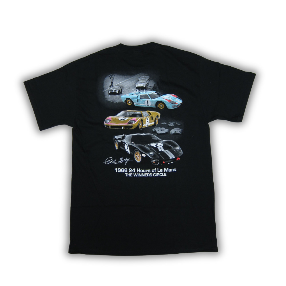 Ford Shelby Logo GT40 1966 Le Mans Cars Cotton T-Shirt Black Official Licensed