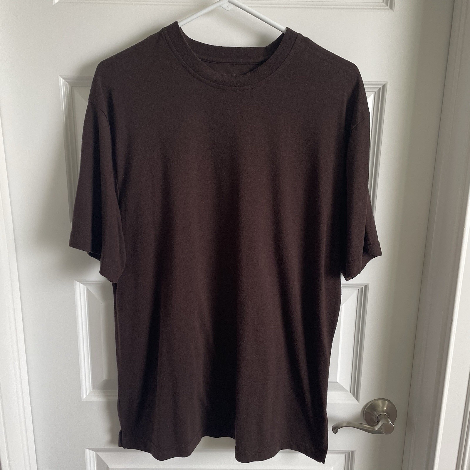 Haggar Men’s Large Brown Crew Neck T-Shirt Short Sleeve Soft