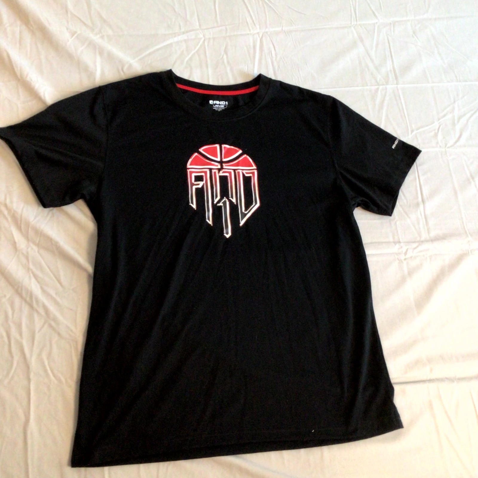 And1 Men’s T-Shirt Large Black Red Graphic Streetwear Stop Sweating Me Pullover