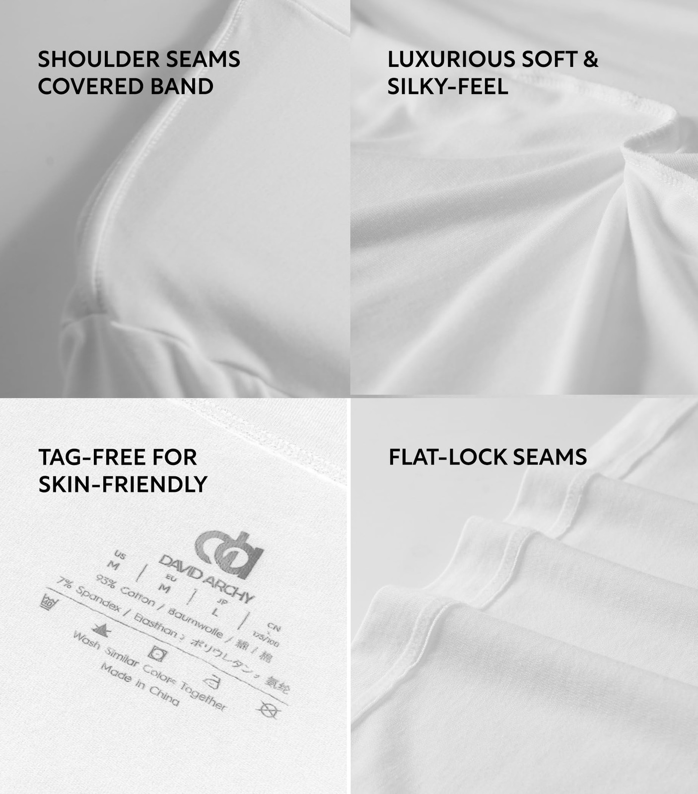 Men's Undershirts Combed Cotton T-Shirt Soft Moisture-Wicking T-Shirts V Neck... gallery
