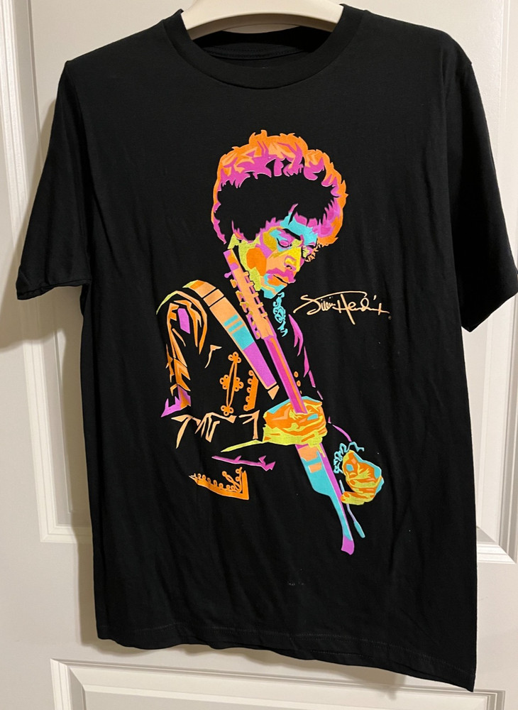 AUTHENIC HENDRIX Men’s T Shirt Bright Multicolored Graphic Size S Cotton NEW